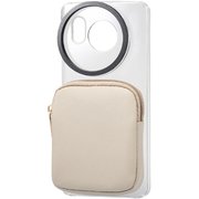 PM-S234CAMPGB [AQUOS sense8（SH-54D/SHG11） ケース ハイブリッド カバー 軽量 薄型 ポーチ付 一眼レフカメラ用 カメラレンズフィルター対応 SHARP評価検証済 グレージュ]