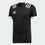 スリーストライプス ジャージー M RUGBY 3-STRIPES JERSEY FXU53 DY8502 ブラック/ホワイト XOサイズ [ラグビー 半袖シャツ メンズ]