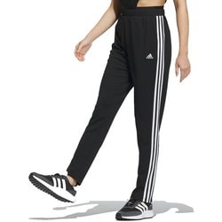 シーズナル スポーツウェア スリーストライプス レギュラーフィット ダブルニット トラックパンツ KNV49 IT6085 ブラック/ホワイト Lサイズ [ランニングウェア ロングパンツ レディース]