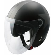 スモールジェットヘルメット フリーサイズ(58-59cm) デザイン ハーフマッドブラック/ガンメタ/スター JL-65SR-D