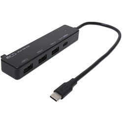 USB Type-C PD100W対応 USB2.0 3ポートハブ ブラック USH-CA20P/BK