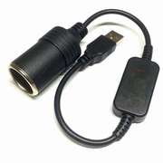 SU2-UC03BK [USB変換ケーブル USB A（オス） - シガーソケット（メス） 30cm ブラック]