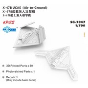 SPG7047 1/700 米 X-47Bペガサス無人戦闘攻撃機 対地装備 4機 3Dプリント [プラモデル用パーツ]