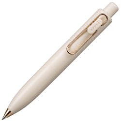 ゲルインクボールペン uni-ball one（ユニボール ワン） P コハクトウカラー ローズゴールドver. 0.5mm ノック式 スタビライザー機構搭載 ころんと可愛い インク色：黒 本体色：ヨーグルト UMNSPG05.46