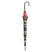 長傘 60cm ジャンプ式 8本骨 UV加工 チューリップ柄 ブラック VA00021