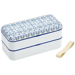 メラミン蓋ランチBOX2段 900ml 天平文様/夢幻（濃青） SLBW9M