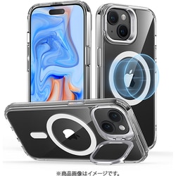 ESR Classic Hybrid Case with Stash Stand （HaloLock）, Compatible with iPhone 15 - Clear [iPhone 15対応 カメラリングスタンドつき クリアハイブリッドMagSafe対応ケース]