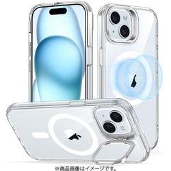 ESR Classic Hybrid Case with Stash Stand （HaloLock）, Compatible with iPhone 15 Plus - Clear [iPhone 15 Plus対応 カメラリングスタンドつき クリアハイブリッドMagSafe対応ケース]