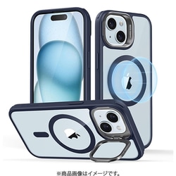 ESR Classic Hybrid Case with Stash Stand （HaloLock）, Compatible with iPhone 15 Plus - Clear Dark Blue [iPhone 15 Plus対応 カメラリングスタンドつき クリアハイブリッドMagSafe対応ケース]