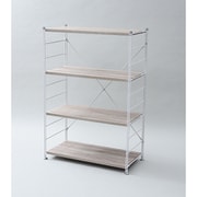 MWS12844-AIVSWH [ウッドシェルフ 幅85cm 4段 全体耐荷重100kg お客様組立]