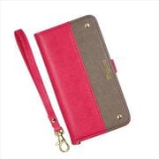 EL-IP15-06PG [iPhone 15 用 ケース 手帳型 ツートン スマホケース エレガンテ Elegante /ピンク・グレージュ]