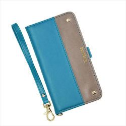 EL-IP15P-01TG [iPhone 15 Pro 用 ケース 手帳型 ツートン スマホケース エレガンテ Elegante/ターコイズ・グレージュ]
