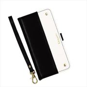 EL-IP15PM-08BW [iPhone 15 Pro Max 用 ケース 手帳型 ツートン スマホケース エレガンテ Elegante/ブラック・ホワイト]