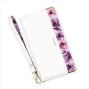 BL-IP15PS-01WH [iPhone 15 Plus 用 ケース 手帳型 ブルーミー スマホケース フラワー エレガンテ Elegante/ホワイト]