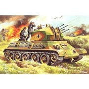 UU72254 1/72 独・T-34/Flak38四連装対空戦車（第654重駆逐大隊） [組立式プラスチックモデル]