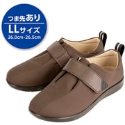 介護靴・介護シューズ プラスハート 転びにくいシューズ つま先あり LLサイズ 茶