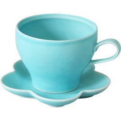 波佐見焼 カップ＆ソーサー ブルームカップアンドソーサー アクア WC15636