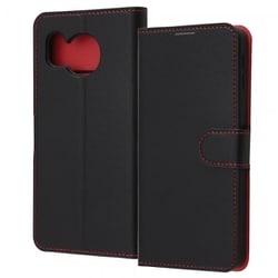 RT-AQM3ELC1/BR [AQUOS sense8 Like standard 耐衝撃 手帳型レザーケース シンプル マグネット/ブラック/レッド]