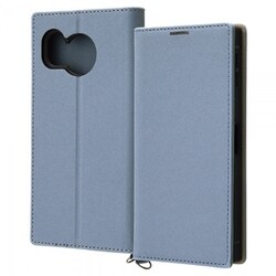 IN-AQM3TBC9/AGR [AQUOS sense8 耐衝撃 手帳型レザーケース KAKU Durable/ブルー/ライトグレー]