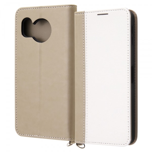 IN-AQM3LBC14/WT [AQUOS sense8 耐衝撃 手帳型レザーケース Noble/ホワイト/トープ]