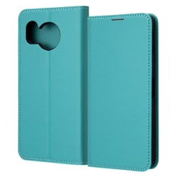 IN-AQM3ELC8/A [AQUOS sense8 耐衝撃 手帳型レザーケース シンプル/シャイニーブルー]