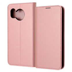 IN-AQM3ELC8/P [AQUOS sense8 耐衝撃 手帳型レザーケース シンプル/シャイニーピンク]