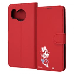 IJ-DAQM3ELC1R/MN24 [AQUOS sense8 ディズニー/手帳型レザーケース シンプル マグネット/ミニーマウス_sitting2]
