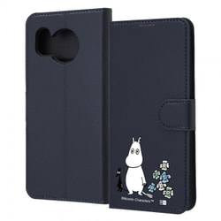 IJ-AAQM3ELC1DN/MT46 [AQUOS sense8 ムーミン/手帳型レザーケース シンプル マグネット/ムーミンとお花]