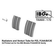 PBU7223 1/72 PZL P.24A/B/C/E用 ラジエター＆ベンチュリー管 3Dプリント IBG用（72U023） [プラモデル用パーツ]