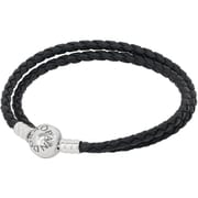 ダブル ブラック レザー ブレスレット 35(内周:14~15cm) 並行輸入品 590745CBK-D1