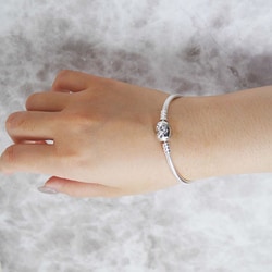 スパークリングハート&スネークチェーンブレス 17(約15cm) ヨドバシ.com - PANDORA モーメンツ ハート スネークチェーン