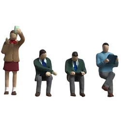 CR114 ジオコレ クラフト Nゲージ 人形 スマホを見る人々（2） [鉄道模型用品]