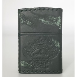 ZIPPO 革巻き ダメージグリーン ORZ-001 GR