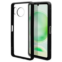 7781AS8HABK [AQUOS sense8用 ケースカバー ハイブリッド TPU×アクリル RHINO ライノ 耐衝撃吸収 表面硬度5H MIL規格 ブラック×クリア]