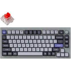 Q1 Pro QMK/VIA ワイヤレス カスタム・メカニカルキーボード ノブバージョン - RGB - US配列（テンキーレス）- 組み立て済み/シルバーグレー/Keychron K Pro スイッチ（ホットスワップ）赤軸 Q1P-N1-US