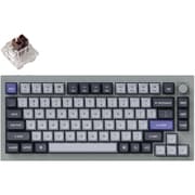 Q1 Pro QMK/VIA ワイヤレス カスタム・メカニカルキーボード ノブバージョン - RGB - US配列(テンキーレス)- 組み立て済み/シルバーグレー/Keychron K Pro スイッチ(ホットスワップ)茶軸 Q1P-N3-US
