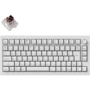 Q1 Pro QMK/VIA ワイヤレス カスタム・メカニカルキーボード ノブバージョン - RGB - JIS配列(テンキーレス)- 組み立て済み/シェルホワイト(フルホワイト)/Keychron K Pro スイッチ(ホットスワップ)茶軸 Q1P-P3W-JIS