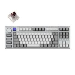 Q3 Pro 特別版 QMK/VIA ワイヤレス カスタム・メカニカルキーボード ノブバージョン-RGB-JIS配列（テンキーレス）- 組み立て済み/シルバーグレー/Keychron K Pro スイッチ（ホットスワップ）茶軸 Q3P-X3-JIS