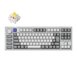 Q3 Pro 特別版 QMK/VIA ワイヤレス カスタム・メカニカルキーボード ノブバージョン-RGB-JIS配列（テンキーレス）- 組み立て済み/シルバーグレー/Keychron K Pro スイッチ（ホットスワップ）バナナ軸 Q3P-X4-JIS