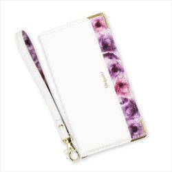 BL-PIX8-WH [Google Pixel 8用 ケース 手帳型 ブルーミー スマホケース フラワー ホワイト]