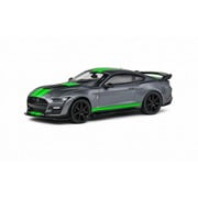 S4311504 1/43 シェルビー マスタング GT500 2020 グレー/グリーンストライプ [ダイキャストミニカー]
