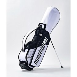 マンシングウェア　munsingwear 　キャディーバック　8インチ　ホワイト Munsingwear 合皮素材フラッグ飛び柄キャディバッグ（レディース