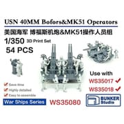 BSTWS35080 1/350 米海軍 ボフォース 40mm機関砲/MK51用クルーセット [プラモデル用パーツ]