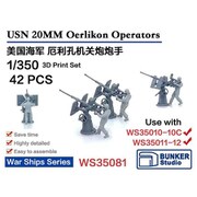 BSTWS35081 1/350 米海軍 エリコン 20mm単装対空機銃用クルーセット [プラモデル用パーツ]