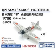 BSTIJN70301 1/700 日本海軍 零式艦上戦闘機 二一型 6機セット [プラモデル用パーツ]