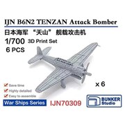 BSTIJN70309 1/700 日本海軍 天山 一二型 6機セット [プラモデル用パーツ]