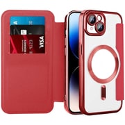 RM-15MGPL-RD [iPhone 15 Plus用 手帳型マグセーフ対応ケース レッド]