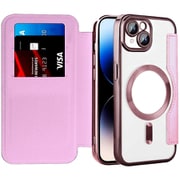 RM-15MGPL-PK [iPhone 15 Plus用 手帳型マグセーフ対応ケース ピンク]