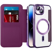 RM-15MGPL-PP [iPhone 15 Plus用 手帳型マグセーフ対応ケース パープル]