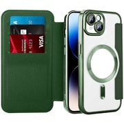 RM-15MGPL-DG [iPhone 15 Plus用 手帳型マグセーフ対応ケース ダークグリーン]